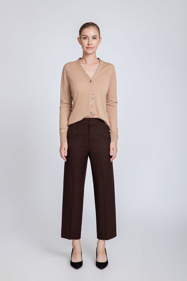 Классический шерстяной кардиган с V-образным вырезом